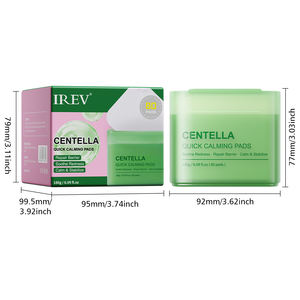 Pads de coton pour soins de la peau à la Centella Asiatica IREV, marque privée, apaisent les rougeurs et les gonflements, nettoyage en profondeur, boîte OEM. - Product Image 6