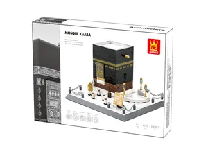 Neues Modell Wange 446-teiliger Ziegelkaaba in der Großen Moschee von Mekka berühmte Gebäudearchitektur Wahrzeichen Baustein-Set