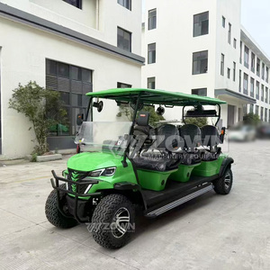Green <b>6</b> Seater Lifted Electric Golf Cart With Side Steps For Scenic Area Sightseeing - Product Image 3
