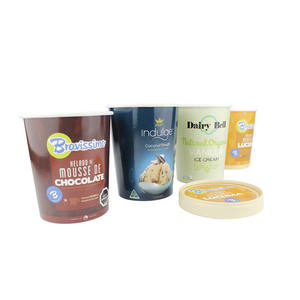Nuovo stile gelato imballaggio coppa di carta gelato piccola ciotola di carta usa e getta yogurt gelato con coperchio - Product Image 2