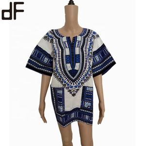 Wholesale Price Unisex 100% Cotton Fashion Model <strong>Dashiki</strong> African Dress Long Traditional Wax Print African <strong>Dashiki</strong> Shirts Casual - Product Image 5