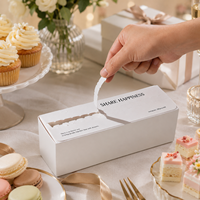 Boîte à dessert personnalisée en gros avec bande de déchirement, emballage auto-adhésif pour gâteaux, pâtisseries et cadeaux de boulangerie