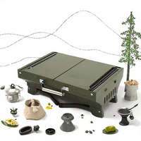 Barbecue portable pliable en acier inoxydable pour camping, four à charbon de bois, outil de cuisson, réchaud de pique-nique fabriqué en Chine
