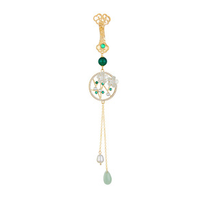 Ancient Style Plum Blossom Brooch With Pearl Jade Tassel Pendant For Women Fashion Jewelry Gift - Product Image 5