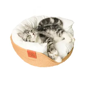 KOKO Pet ürünleri malzemeleri el yapımı dokuma ev mağara dört mevsim villa kedi mobilya kanepe lüks modern evde beslenen hayvan yatak rattan kedi yatak
