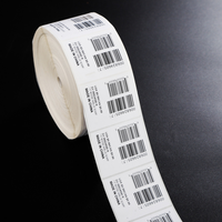 Etiqueta de código de barras PET impermeable resistente a altas temperaturas pegatina de número de serie Variable pegatina de código de barras