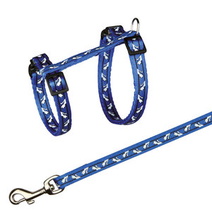 Conjunto de Arnés y Correa para Gatos, Nailon Morado con Patrón de Murciélagos Blancos, Talla 0 para Gatos - Product Image 2