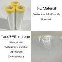 Film plastique de ruban de papier crêpe jaune Film de masquage de peinture de 2700mm pour la décoration de la maison Protection des meubles et masquage de peinture de voiture