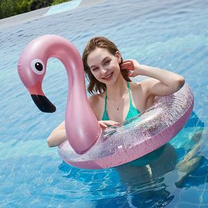 BS-s Mini juguete multicolor fluorescente brillo Pastel sirena perro anillo de natación - Product Image 2