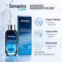 Sérum Visage Anti-Âge Double Phase au Cuivre Peptidique OEM – Améliore la Fermeté et Répare la Barrière Cutanée – 30ml – Sérum Hydratant GHK-Cu – Agiter Avant Utilisation