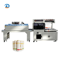 Machine d'emballage sous film rétractable entièrement automatique, contrôlée par PLC, pour bouteilles de cosmétiques, de parfums, de boissons et de shampoings