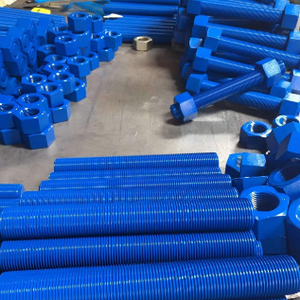 Ansi A193 B7 Stud bu lông 3/4 " - 10 Kích thước chủ đề, 6-1/4" dài, B7 màu xanh PTFE tráng ren thanh, với HH hạt - Product Image 6