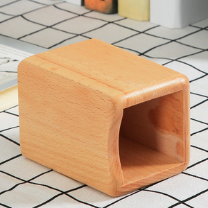 Porte-stylo en bois de hêtre, forme carrée, organisateur de bureau, finition naturelle, pour étudiants - Product Image 2