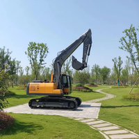Nouvelle pelle hydraulique robuste de 12, 18 et 23 tonnes pour travaux de terrassement et de construction, avec chenilles ou roues