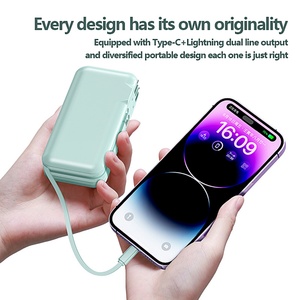 Portable High Capacity 10000mAh Travel Power Bank Fast Charging Dual USB Type-C Wall <b>Plug</b> <b>Adapter</b> US AU EU UK Mini USB Input - Product Image 4