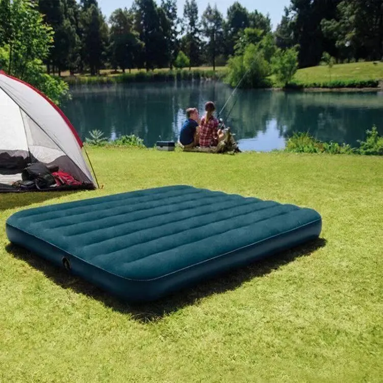 Großhandel tragbare aufblasbare beflockte Camping Reise Auto Luft matratze Bett aufblasbare Luftbett