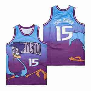 Jersey Basket Bordir Jahitan Sublimasi Ukuran US Gaya Jalanan Vintage # 15 ROAD RUNNER # 0 PABLO Seragam Pria yang Bernapas - Product Image 4