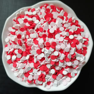 Slime Sprinkles en argile polymère pour bricolage, 1kg, rose, rouge, blanc, mélange de cercles ronds, confettis - Product Image 6