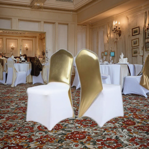 Bright Golden Metallic <strong>Half</strong> <strong>Chair</strong> <strong>Cover</strong> One Leg Bands for Wedding Event Party Decoration Durable Spandex for Hotel Banquet <strong>Chair</strong> - Product Image 6