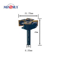 Miaorui 6.35*31.75 * 47L *(2 + 2)T menuiserie alésage forets or rainurage fraise carbure CNC routeur mèches bois rabot outils