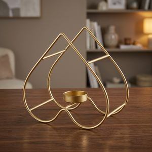 Portavelas de Metal Dorado, Decorativo, Geométrico, en Forma de Gota, de Hierro, Moderno, Centro de Mesa, Decoración para el Hogar, Regalo - Product Image 2