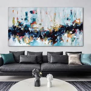 Art mural abstrait scandinave, grande taille, toile HD colorée, peinture à l'huile faite à la main, impression d'affiche rectangulaire verticale personnalisée - Product Image 5