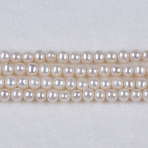 Perles d'eau douce baroques en gros, 5-6 mm, blanches, naturelles, pour la fabrication de bijoux, accessoires en vrac, provenance de Zhuji - Product Image 2