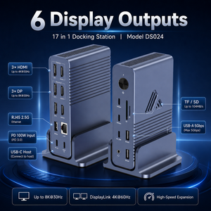 Base de Conexión DisplayLink USB C para Cuatro Monitores, 8K 30Hz, Doble HDMI, Doble DP, 17 en 1, Hub Tipo C, Ethernet 2.5G para MacBook M1 M2 M3 - Product Image 3