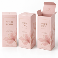 Boîte d'emballage en carton personnalisée de luxe pour cosmétiques et parfums, avec impression de fleurs roses et estampage doré, pour flacon de parfum de 50 ml, OEM ODM