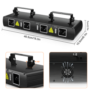 Đèn Laser Bốn Lỗ Mini RGB Y + Đèn LED Sân Khấu RGB Đèn Laser Có Điều Khiển Từ Xa DMX - Product Image 3