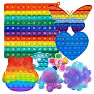 Wholesale Custom Logo Sensory Kids Fidget <b>Popper</b> Silicone <b>Stress</b> <b>Relief</b> Squeeze Toys for 5 to 7 Years Adults and Unisex - Product Image 1