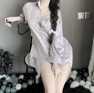 Camisón Sexy para Mujer, Estilo Pura Seducción, Talla Grande, Camisón Blanco Fino, Ropa de Dormir Erótica - Product Image 1