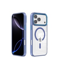 Coques pour iPhone 18 avec bords de couleur unie, coque magnétique transparente Apple 18 Pro Max, 17 Pro Max