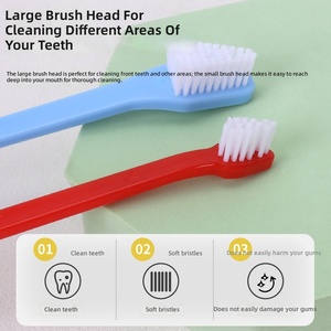 Brosse à dents personnalisable multicolore antibactérienne et écologique pour chiens, chats et petits animaux, double tête, design en plastique - Product Image 3