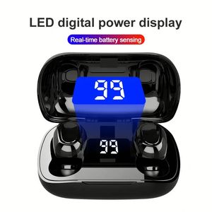หูฟังพกพาขายดี ซุปเปอร์เบส หูฟังเกมมิ่ง สายในตัว หูฟัง TWS จอ LED - Product Image 6