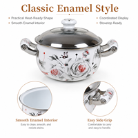 Petite casserole en émail pour bébé, avec double poignée, compatible gaz et induction, pour nouilles et sauces, pour les achats en gros et les cadeaux en B2B