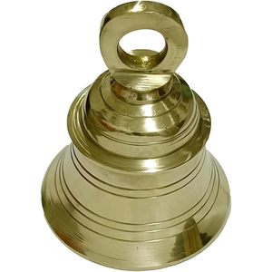 PARIJAT HANDICRAFT Engraved Brass Temple Bell Hanging Ghanti for Pooja Room and <b>Mandir</b> Home Decor Religious Brass Pooja Bell - Product Image 1