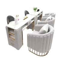 Ensemble table et chaise de manucure au design moderne pour salon de manucure, en métal, avec aspirateur et canapé de salon pour institut de beauté