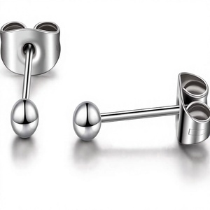 <span class=keywords><strong>Orecchini</strong></span> a sfera da <span class=keywords><strong>uomo</strong></span> in titanio da 2mm-6mm <span class=keywords><strong>per</strong></span> <span class=keywords><strong>Trago</strong></span>/Carotino/Elica, placcati argento/oro 14K, <span class=keywords><strong>per</strong></span> orecchie sensibili di grado medicale - Product Image 1