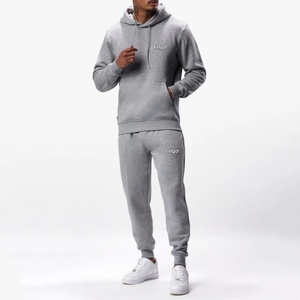 कस्टम जॉगिंग खेल पुरुषों के पसीने सूट ड्रॉस्ट्रिंग हुड जॉगर पैंट 2 टुकड़ा सूट ट्रैकसूट - Product Image 1