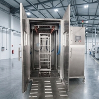 Laveuse automatique de chariots et de supports pour bâtonnets de fumée, pour usine agroalimentaire