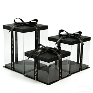 Boîtes à gâteaux transparentes en gros pour gâteaux d'anniversaire et boîtes alimentaires pliables avec impression, gaufrage et marquage à chaud - Product Image 1