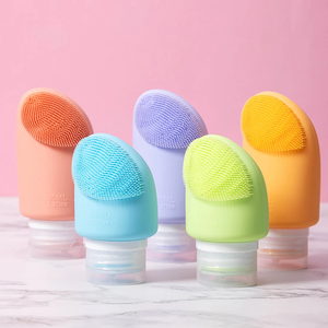 2in1 Silicone Travel Bottle Leak Proof Squeezable Refillable Bottles with Brush Shampoo Lotion Cosmetic Containers <b>Makeup</b> Tools - Product Image 5