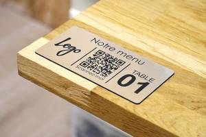 Letrero de Menú con Código QR Grabado con Láser en Acrílico, Adhesivo Autoadhesivo para Restaurante, Cafetería, Bar, Hotel - Product Image 2