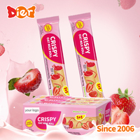 OEM Vente en gros Marque privée personnalisée Collation halal Biscuits croustillants Bâton de triangle Cacao Coin croustillant Biscuits saveur fraise