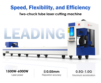 Mesin Pemotong Pipa Serat Otomatis Digital CNC 3-Axis Akurasi Tinggi Terbaru Leadhan Laser dengan Pendingin Air, Kontrol Cypcut, dan Yaskawa