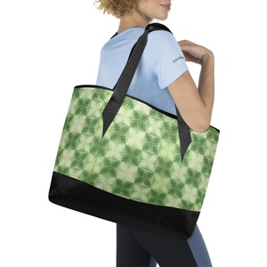 Hawaiian Green Ulu Quilt Print Cooler <b>Tote</b> Custom Design Nylon Reusable Outdoor Picnic <b>Bag</b> Portable Insulated <b>Lunch</b> <b>Tote</b> - Product Image 6