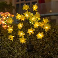 Lampe solaire de jardin d'extérieur étanche IP65 LED camélia de petite taille Corps en caoutchouc Panneau solaire alimenté pour pelouse 360 Angle de faisceau Dimmable