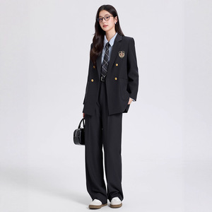 Women's Suit Set Gray Solid Color Polyester Anti-Wrinkle Casual Workwear Formal Wear - Product Image 3