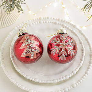 Luxury Christmas Ball <b>Red</b> and Gold <b>Glitter</b> Ball Ornaments Christmas Decorations Hand Painted Shatterproof Christmas Baubles - Product Image 4